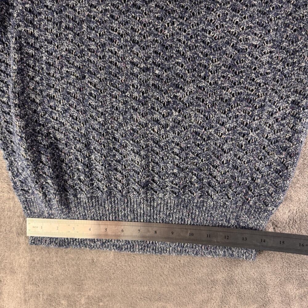 Old Navy Women’s S Blue Solid Open-Knit V-Neck Pullover Sweater Long Sleeve - Picture 8 of 9